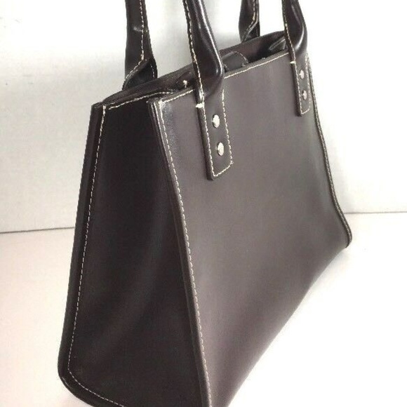 Wilsons Small Dark Brown Leather Satchel - Picture 4 of 8